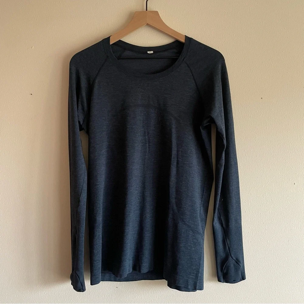 Lululemon Swiftly Tech Long Sleeve Shirt 2.0 True Navy / Iron Blue - Picture 6 of 12